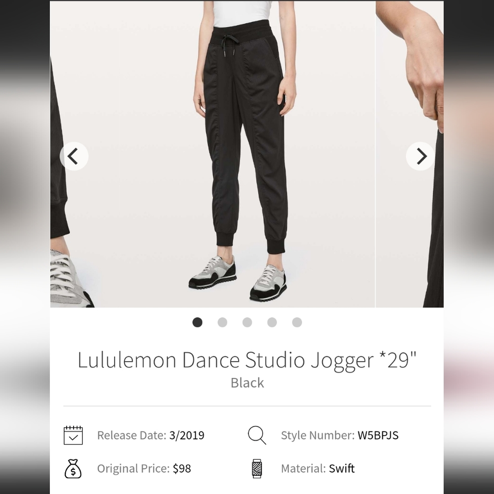 Lululemon Dance Studio joggers, size 2